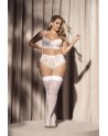 Ensemble de lingerie, grande taille, sexy blanc deux pièces - MAL8739XWHT