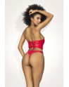 Ensemble lingerie Deux Pièces Wet Look Rouge - MAL2741RED