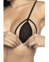 3 pièces de lingerie en résille noire - MAL8785BLK