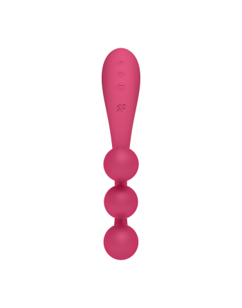 Vibromasseur triple stimulation flexible, anal, vaginale, clitoridienne Tri Ball rouge USB Satisfyer - CC597817