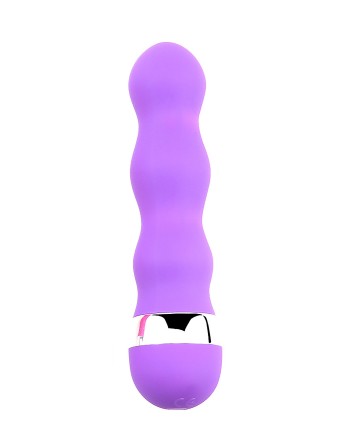 Mini Vibromasseur violet ondulés 11 cm - BOZ025PUR