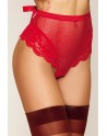 String rouge taille haute avec porte jarretelles intégrés détachables - DG1478RED