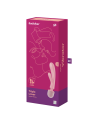 2 en 1 Vibromasseur rabbit et wand rose USB Triple Lover Satisfyer - CC597843